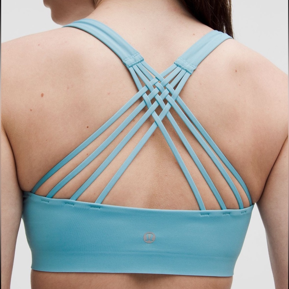 Lululemon FlexyFlex Strappy Back Yoga Sports Bra Tidal Teal L/XL
